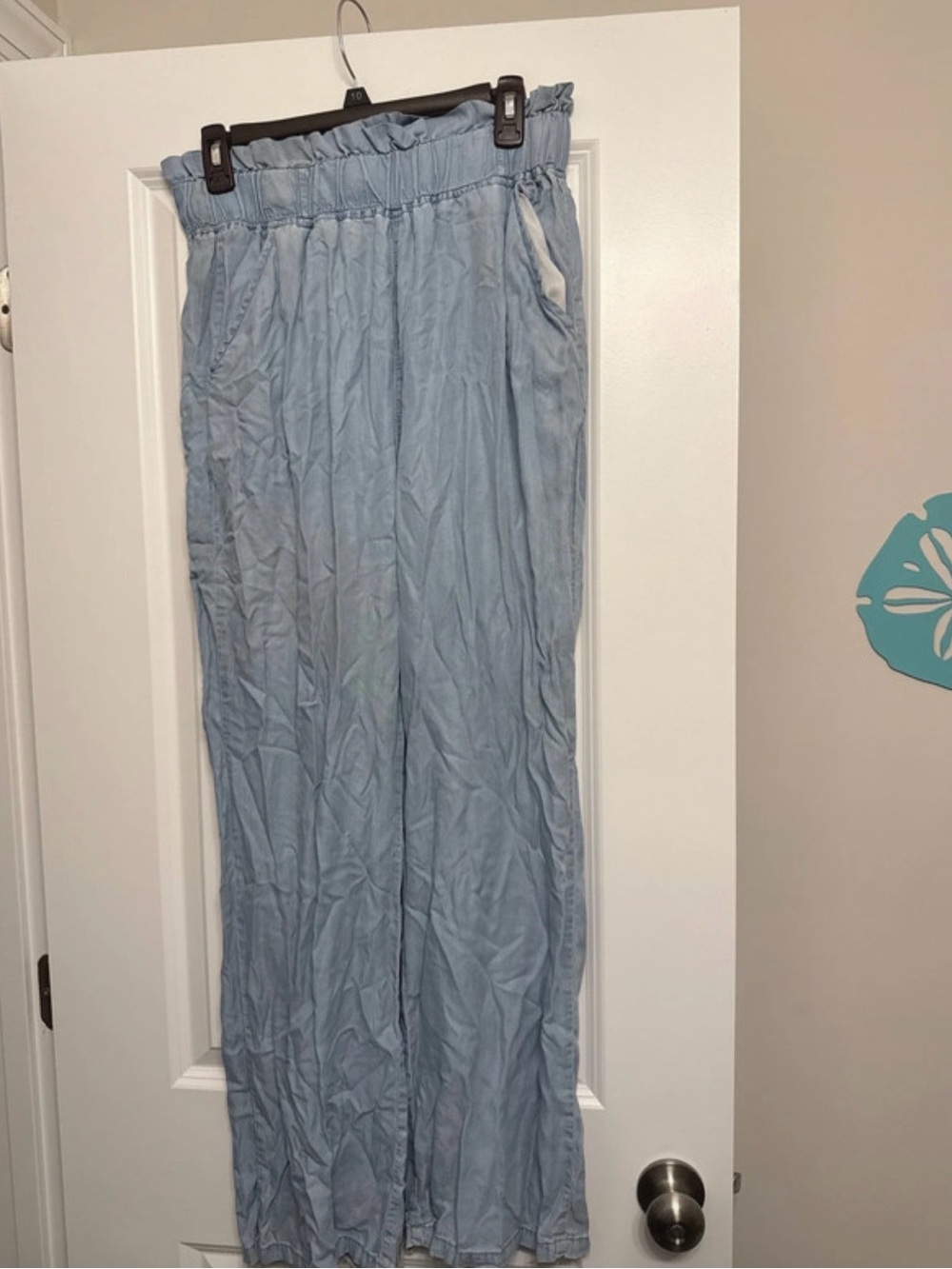 Light Blue Women’s Casual Wide Leg Pants